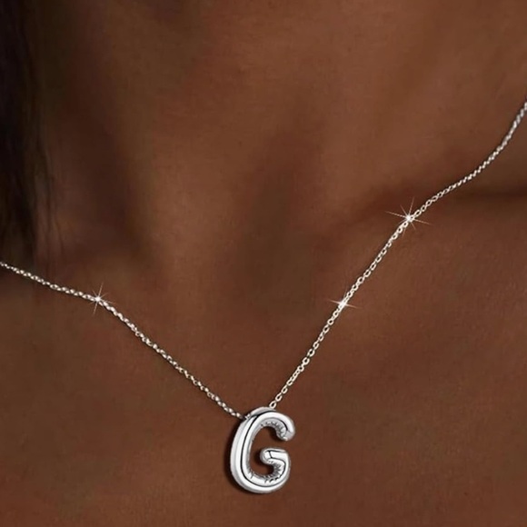None Jewelry - BRAND NEW, STILL IN THE PACKAGE Trendy Bubble Initial Charm and Necklace